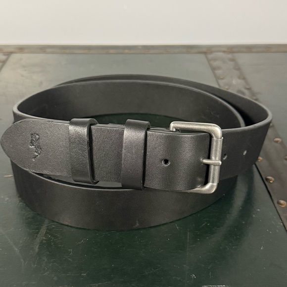 Polo Ralph Lauren Leather Buckle Belt black Size 50 - Picture 1 of 8